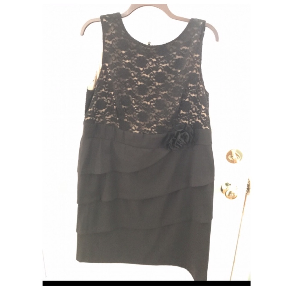 Black and Tan short formal dress